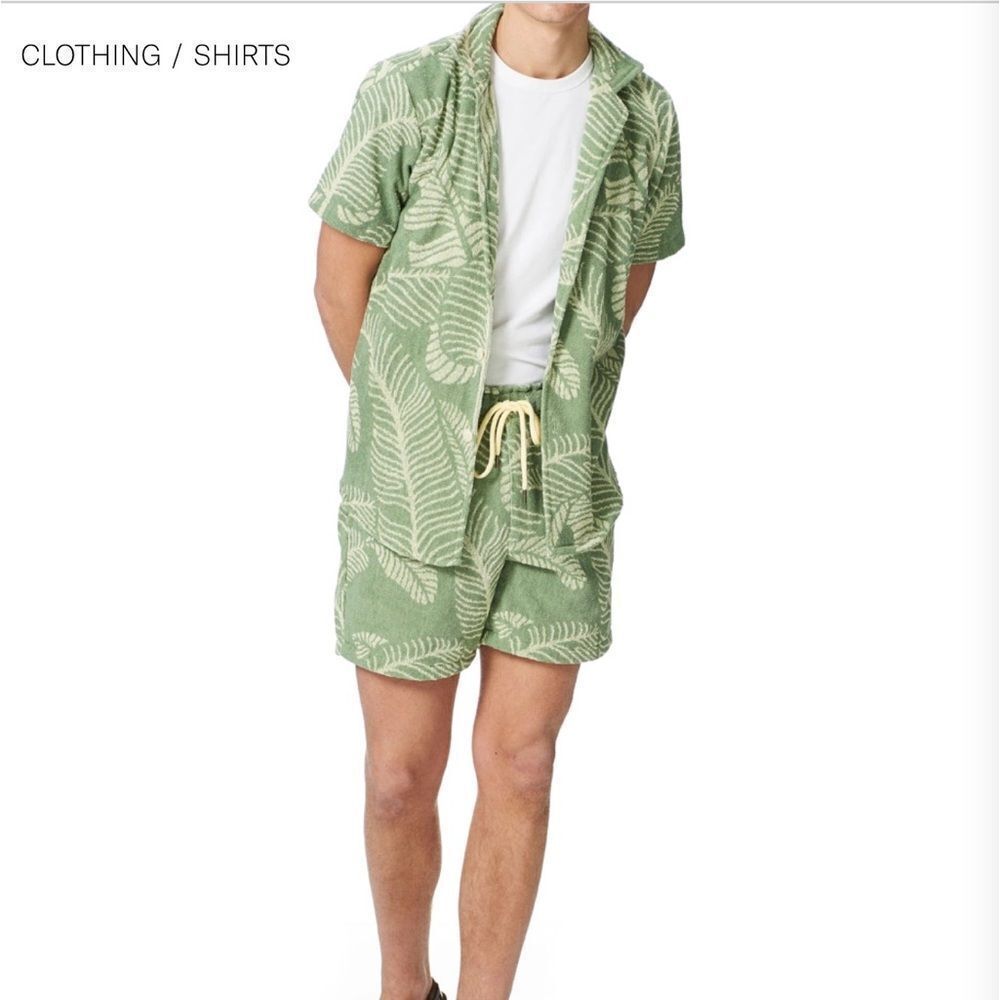 OAS Banana Leaf Cuba Terry Short and shorts Matching Set NWT